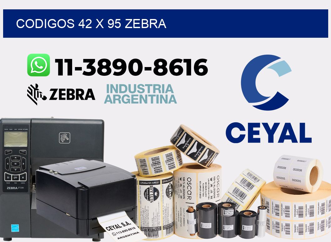 codigos 42 x 95 zebra
