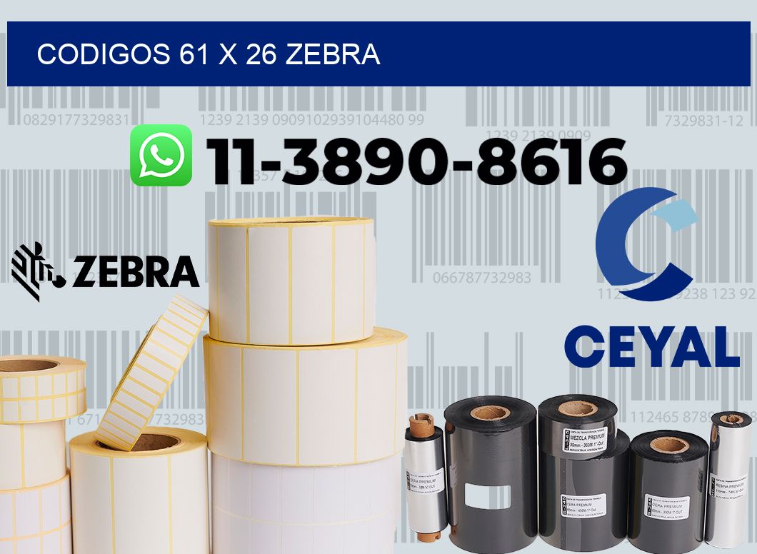 codigos 61 x 26 zebra