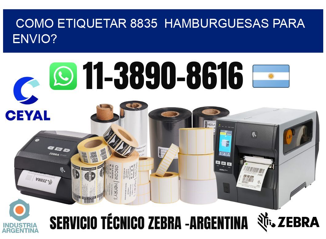 como etiquetar 8835  hamburguesas para envio?