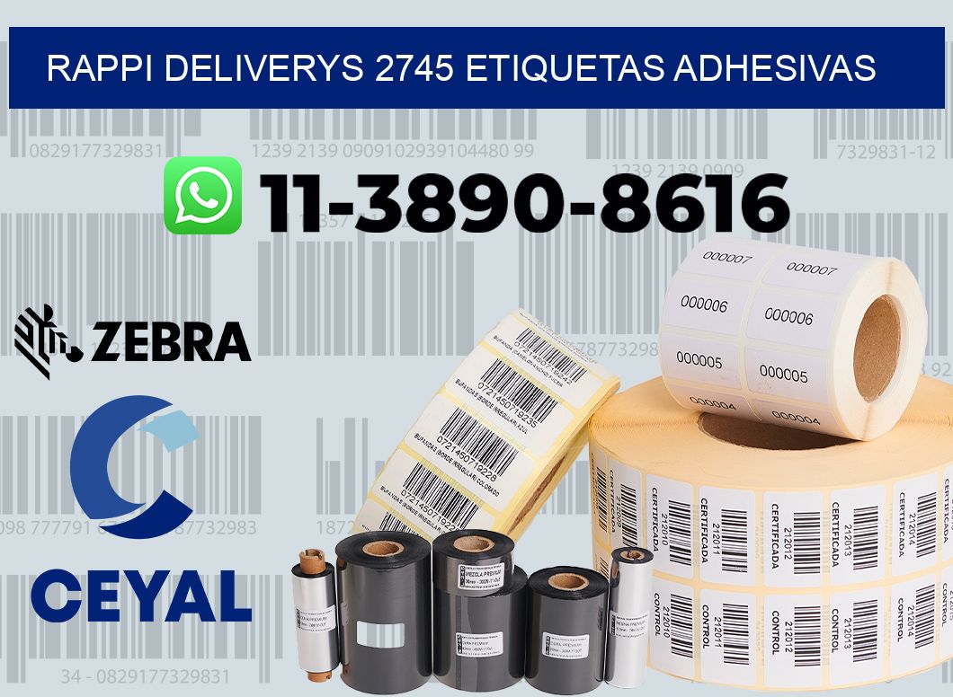 rappi deliverys 2745 etiquetas adhesivas