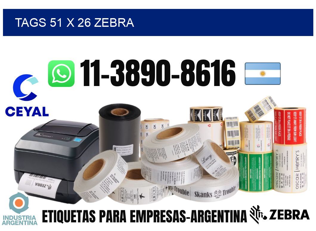 tags 51 x 26 zebra
