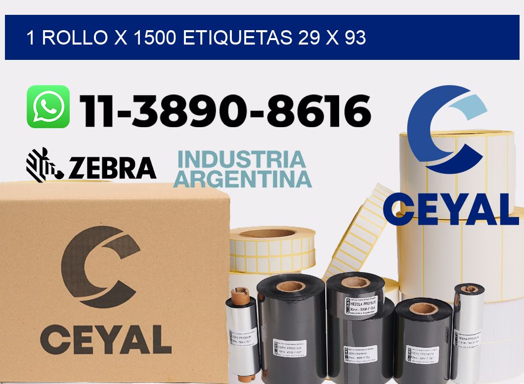 1 rollo x 1500 etiquetas 29 x 93