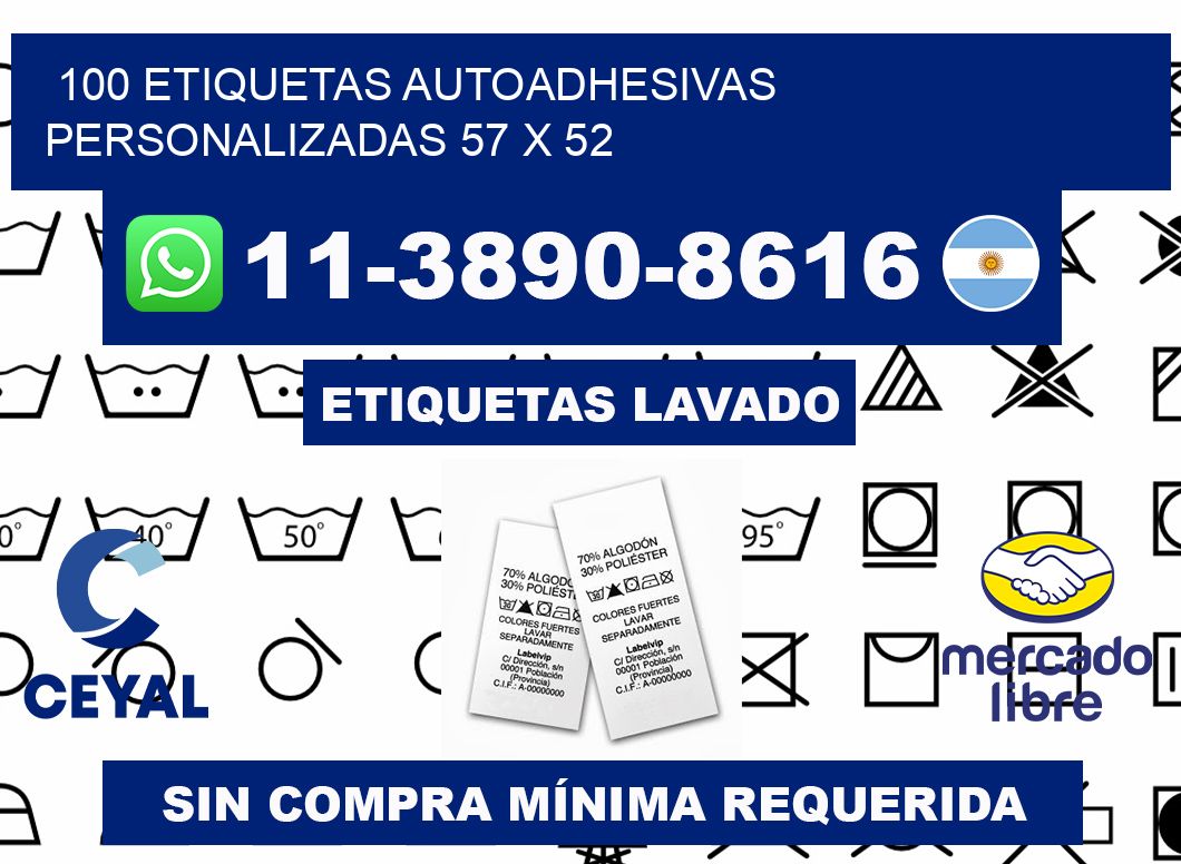 100 Etiquetas autoadhesivas personalizadas 57 x 52