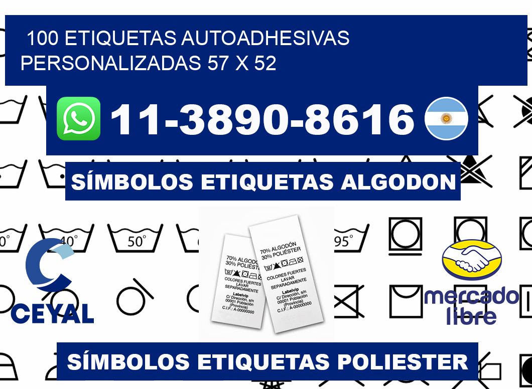 100 Etiquetas autoadhesivas personalizadas 57 x 52
