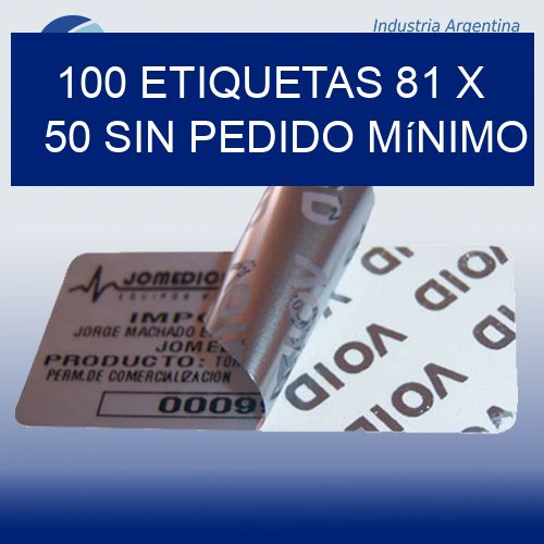 100 etiquetas 81 x 50 Sin pedido mínimo
