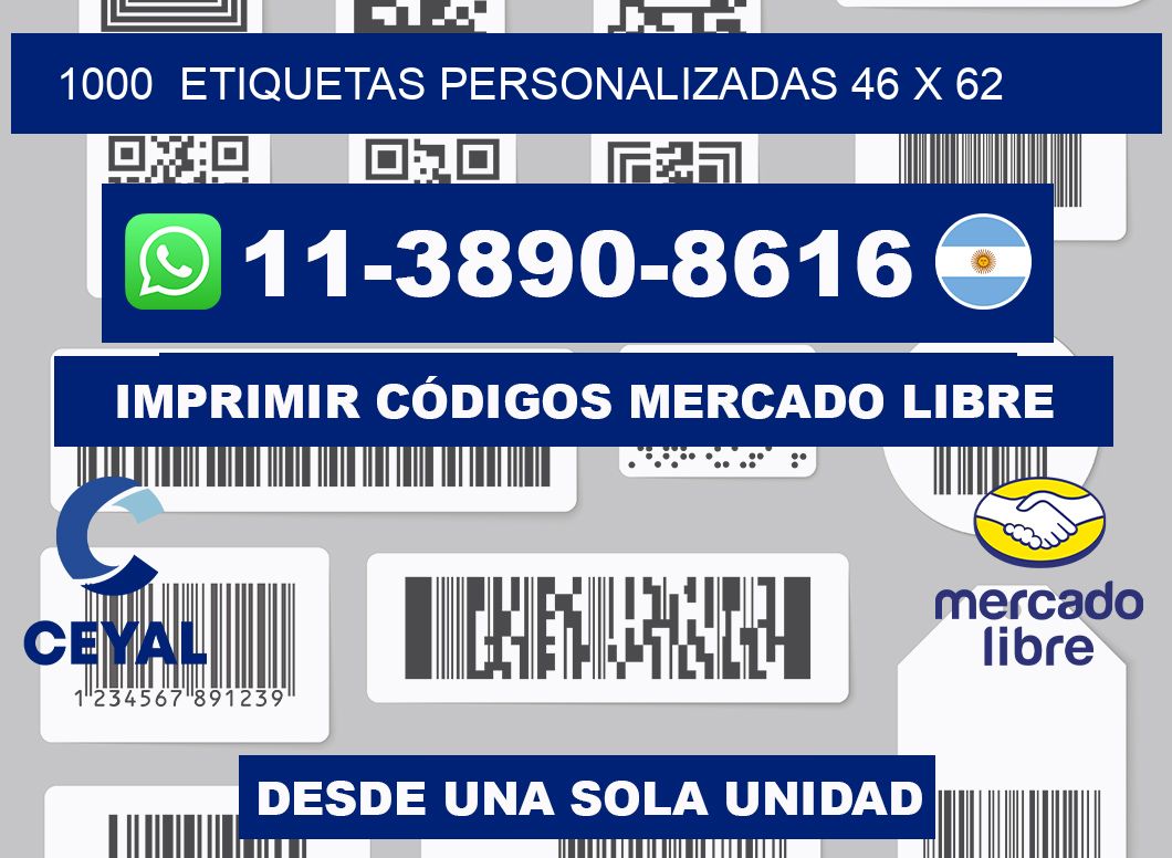 1000  ETIQUETAS PERSONALIZADAS 46 x 62