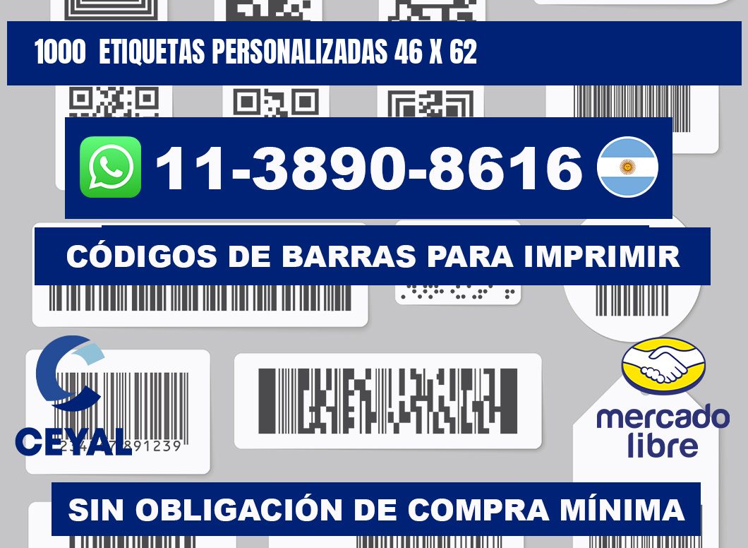 1000  ETIQUETAS PERSONALIZADAS 46 x 62