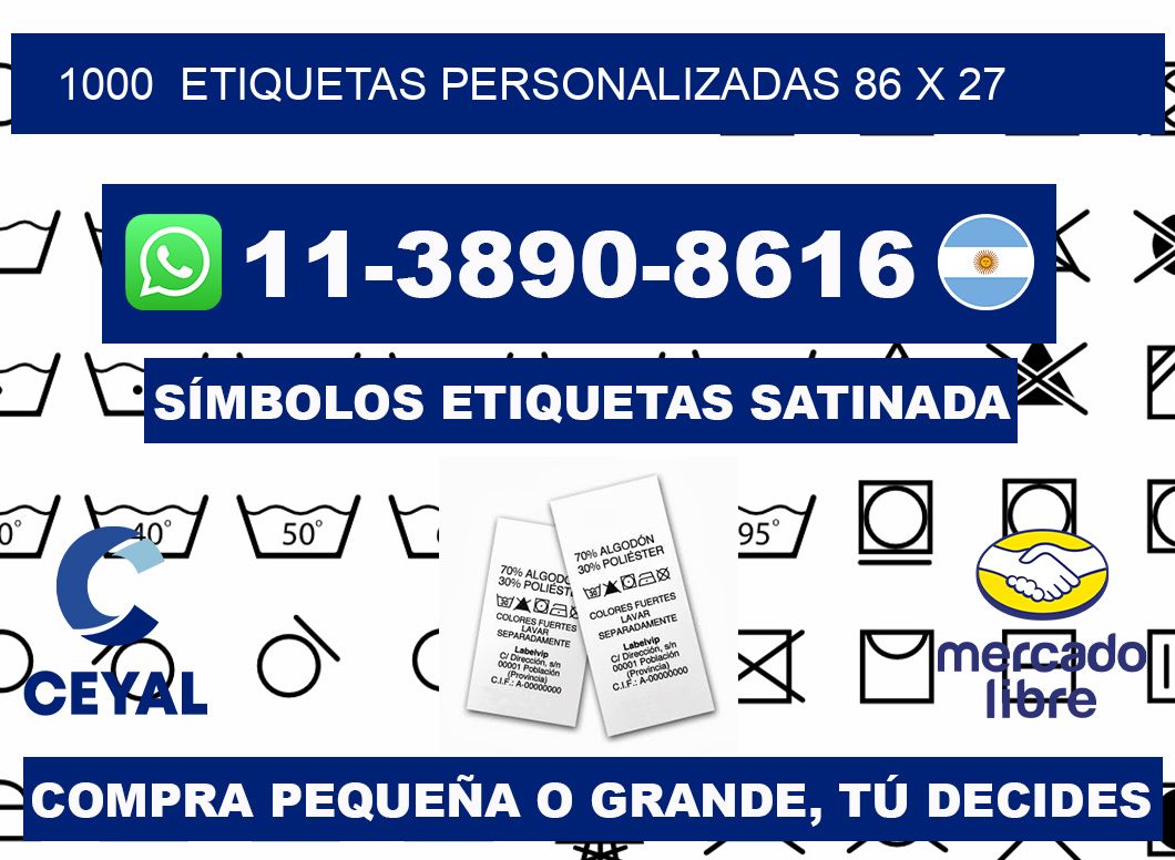 1000  ETIQUETAS PERSONALIZADAS 86 x 27