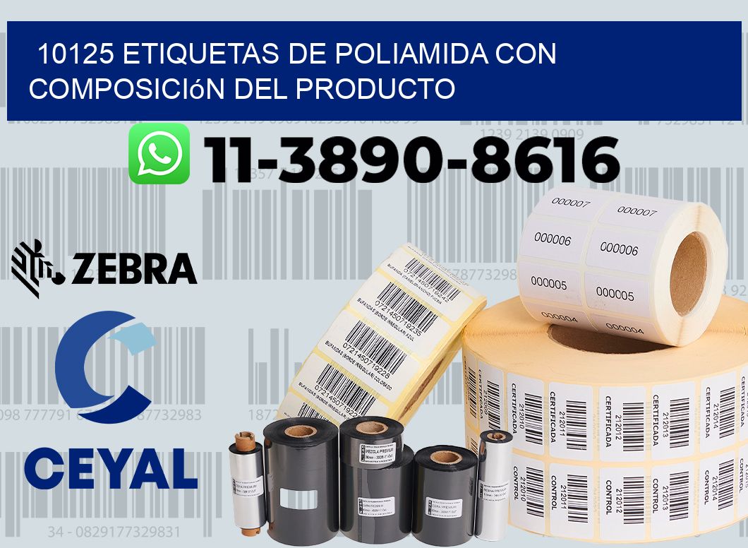 10125 Etiquetas de poliamida con composición del producto