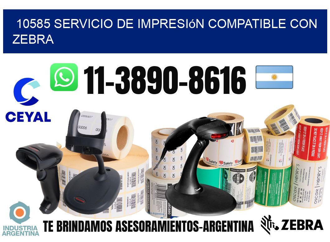 10585 Servicio de impresión compatible con Zebra