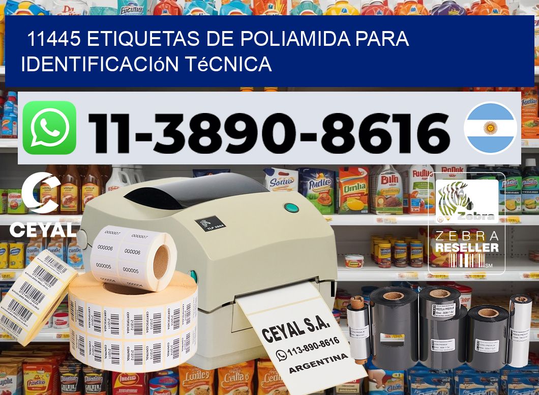 11445 Etiquetas de poliamida para identificación técnica