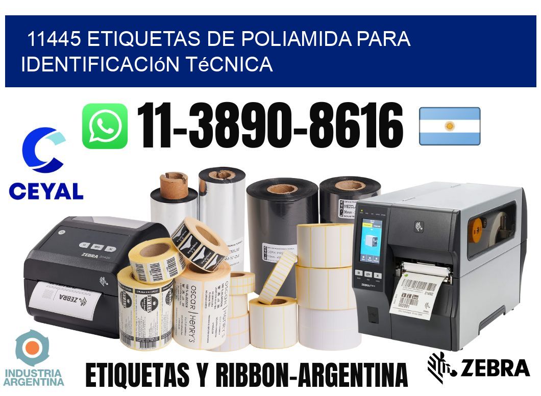 11445 Etiquetas de poliamida para identificación técnica