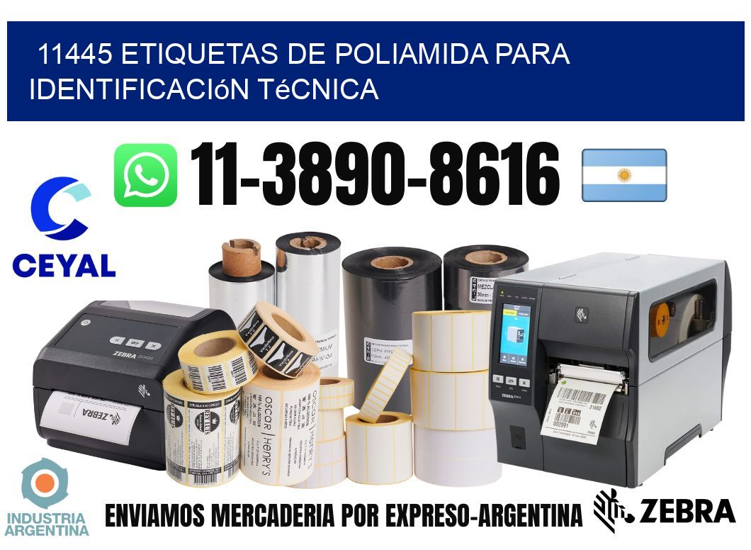 11445 Etiquetas de poliamida para identificación técnica