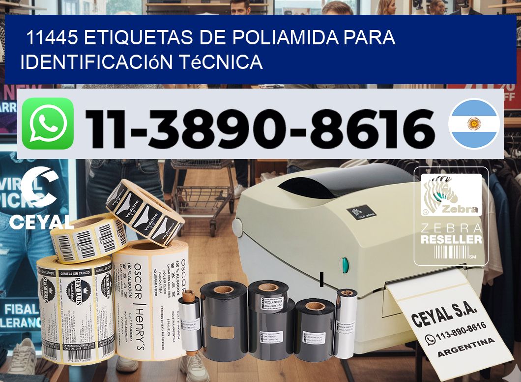 11445 Etiquetas de poliamida para identificación técnica