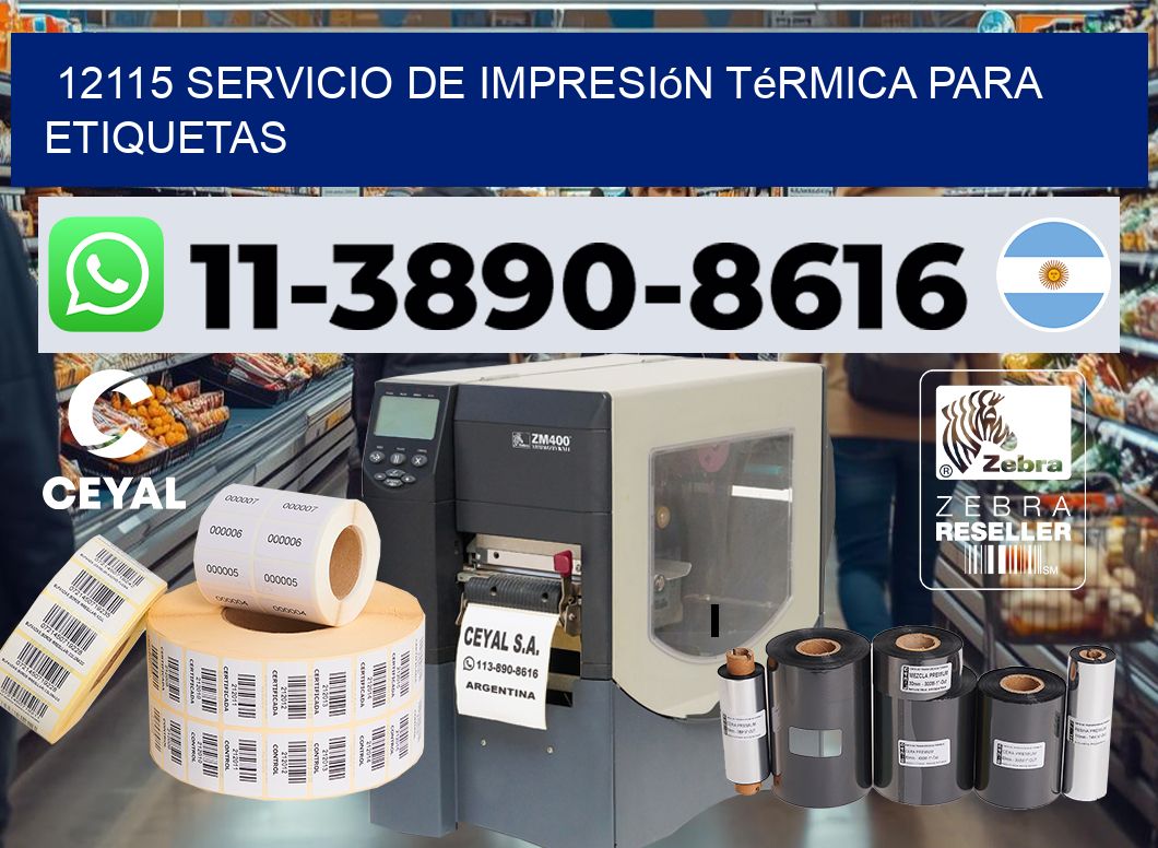 12115 Servicio de impresión térmica para etiquetas