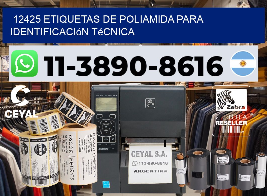 12425 Etiquetas de poliamida para identificación técnica