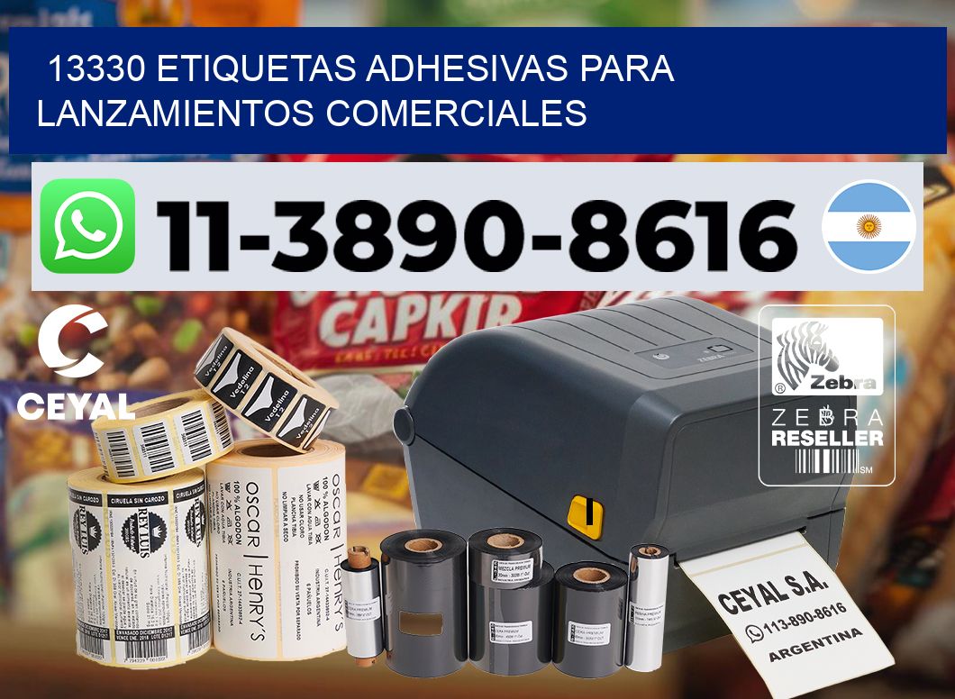 13330 Etiquetas adhesivas para lanzamientos comerciales