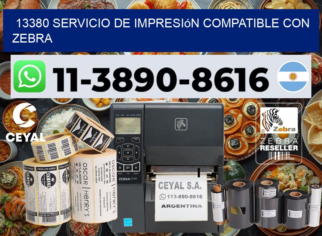 13380 Servicio de impresión compatible con Zebra
