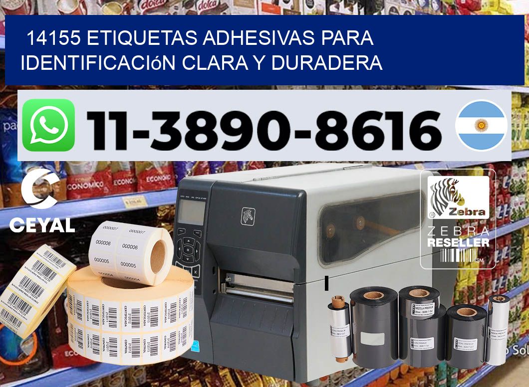 14155 Etiquetas adhesivas para identificación clara y duradera