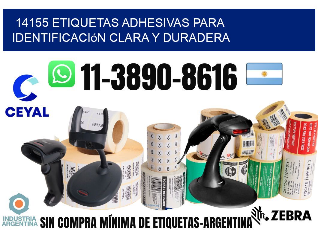14155 Etiquetas adhesivas para identificación clara y duradera