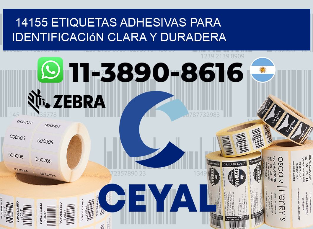 14155 Etiquetas adhesivas para identificación clara y duradera