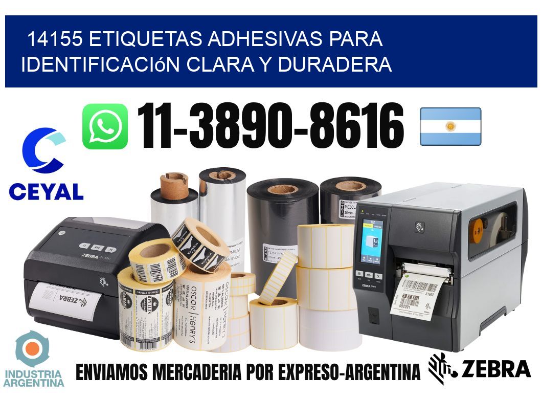 14155 Etiquetas adhesivas para identificación clara y duradera