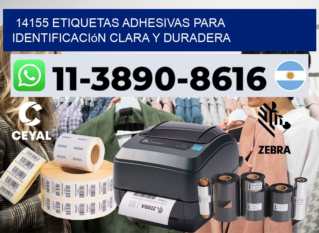14155 Etiquetas adhesivas para identificación clara y duradera