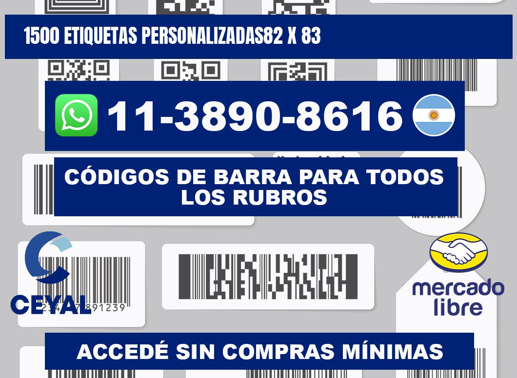 1500 ETIQUETAS PERSONALIZADAS82 x 83