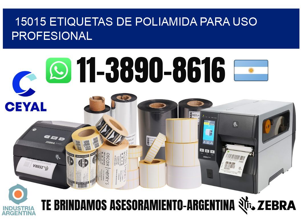 15015 Etiquetas de poliamida para uso profesional