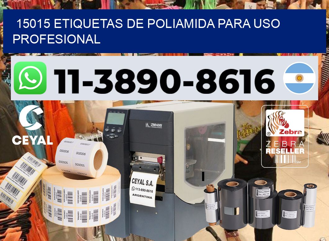 15015 Etiquetas de poliamida para uso profesional