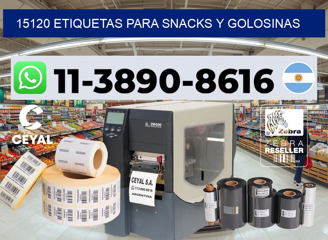 15120 Etiquetas para snacks y golosinas