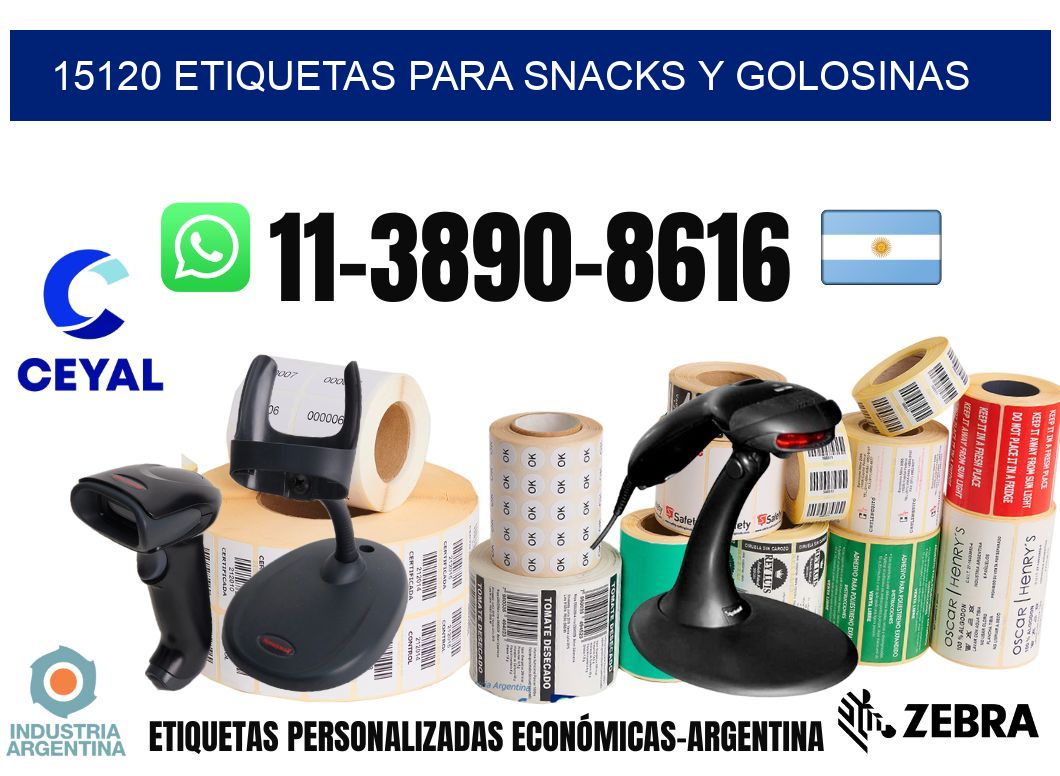 15120 Etiquetas para snacks y golosinas