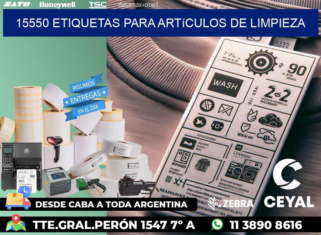 15550 Etiquetas para artículos de limpieza
