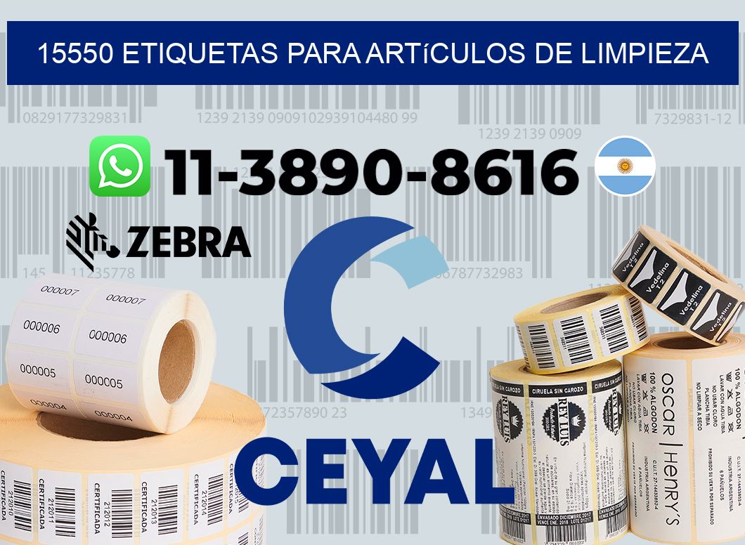 15550 Etiquetas para artículos de limpieza