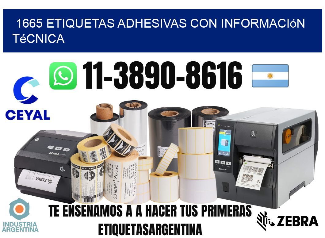 1665 Etiquetas adhesivas con información técnica
