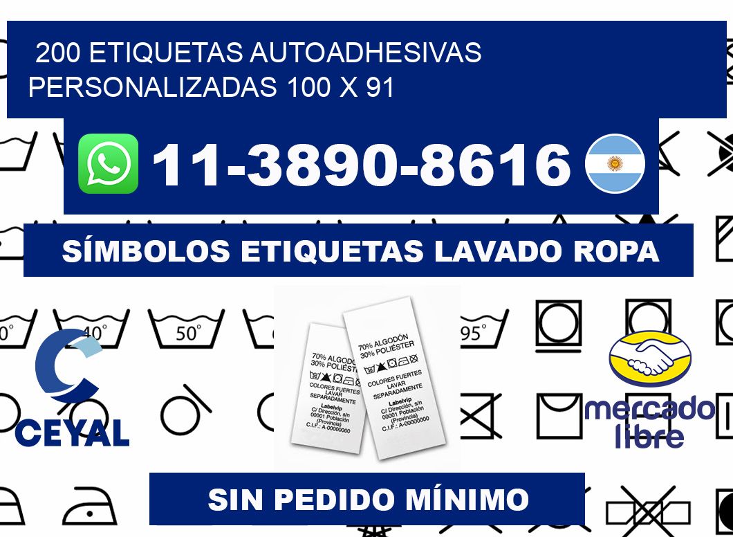 200 Etiquetas autoadhesivas personalizadas 100 x 91