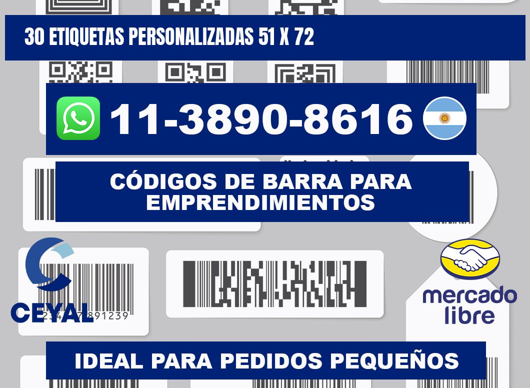 30 ETIQUETAS PERSONALIZADAS 51 x 72