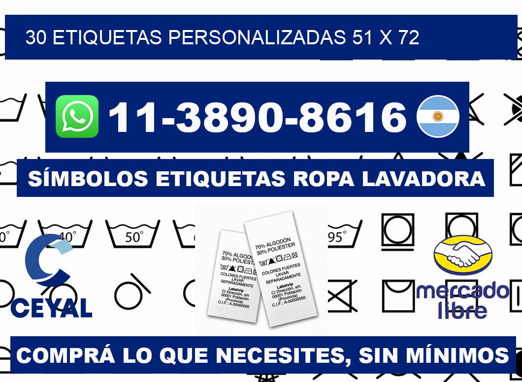 30 ETIQUETAS PERSONALIZADAS 51 x 72