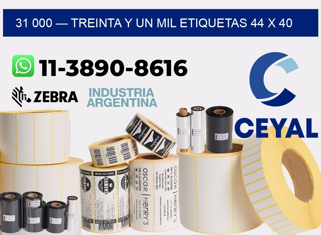 31 000 — treinta y un mil etiquetas 44 x 40