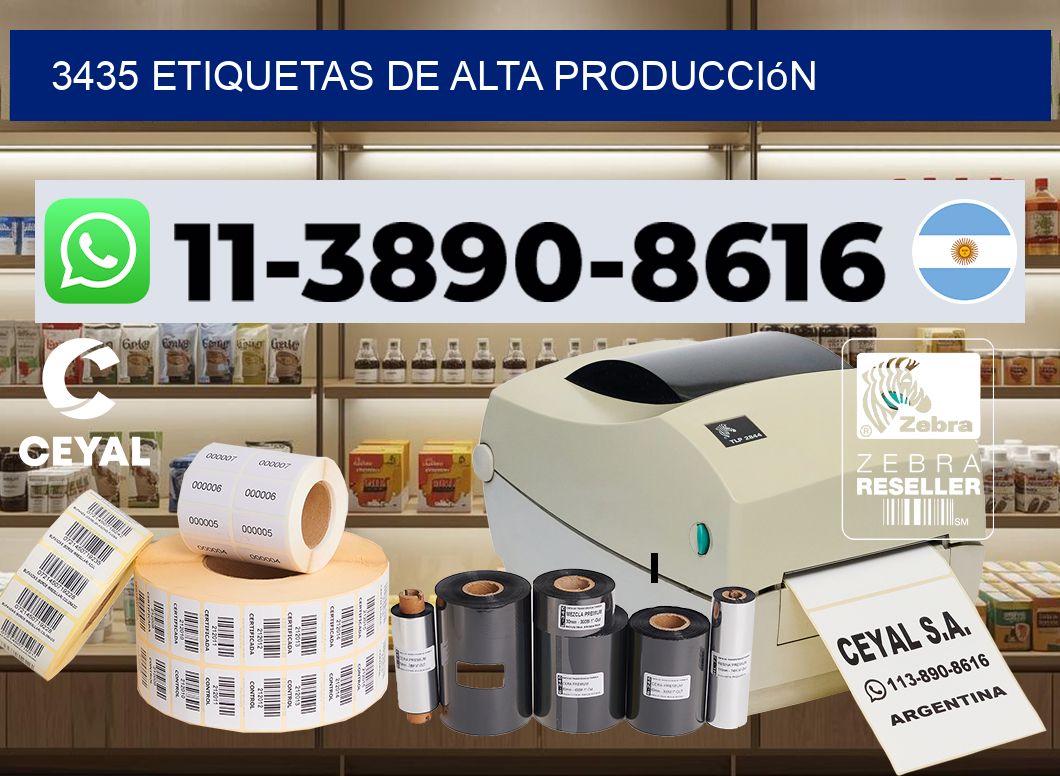 3435 Etiquetas de alta producción