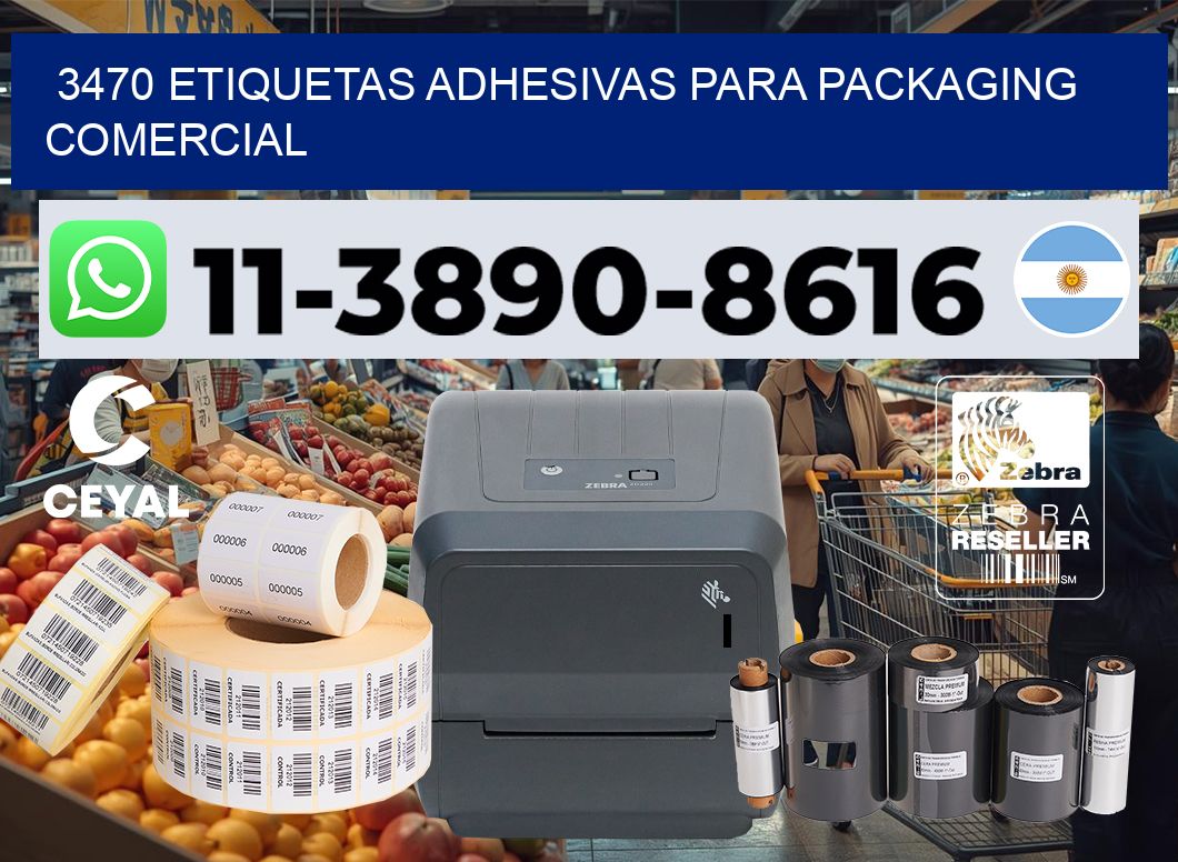 3470 Etiquetas adhesivas para packaging comercial