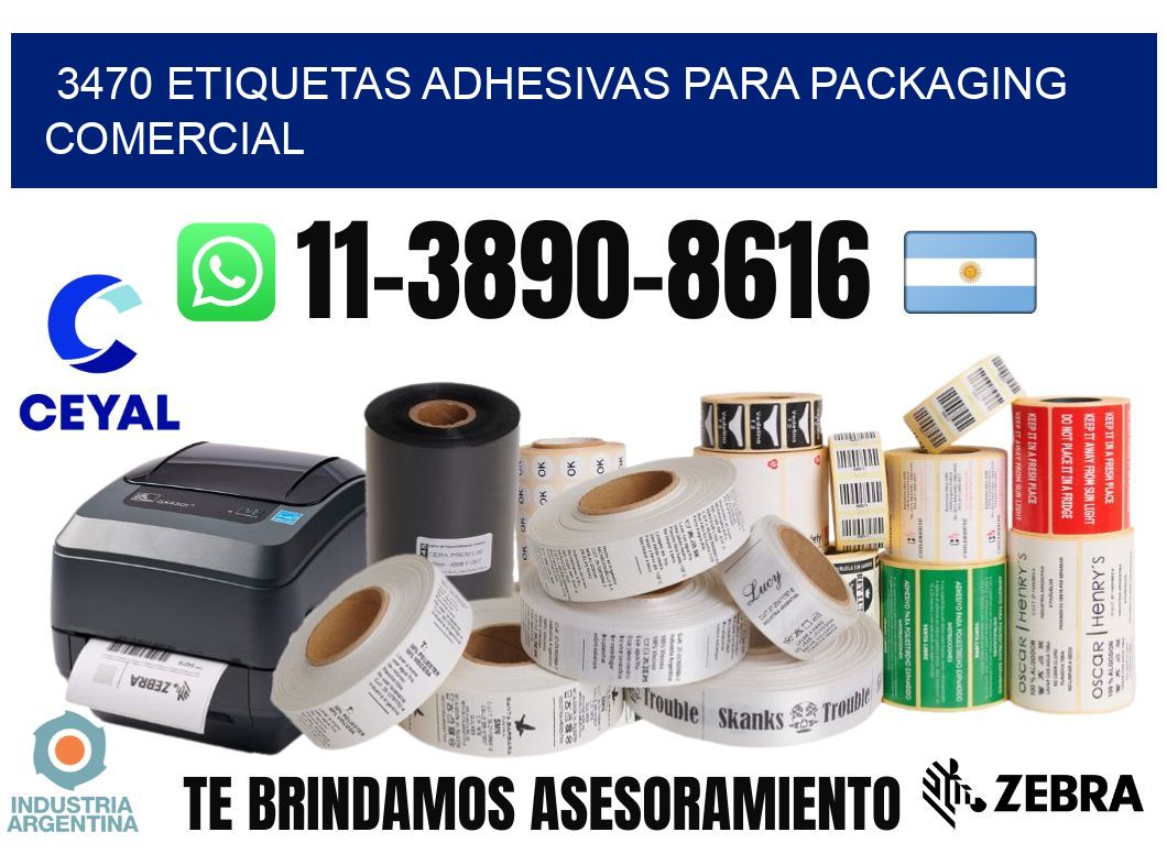 3470 Etiquetas adhesivas para packaging comercial