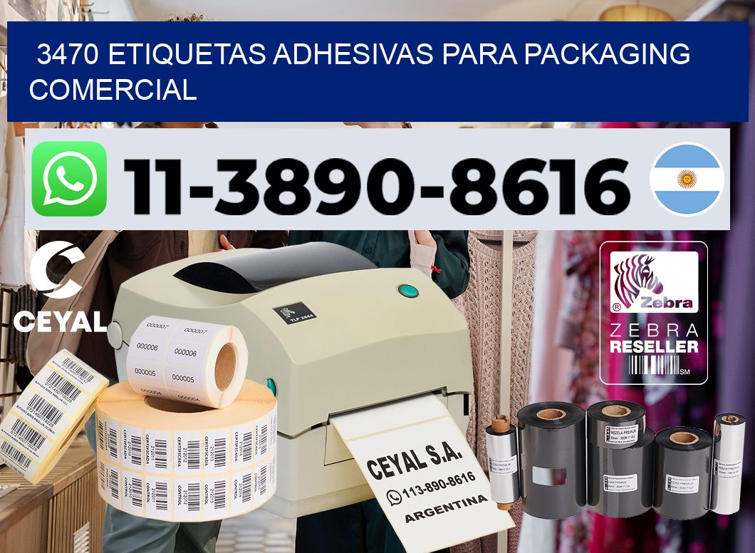 3470 Etiquetas adhesivas para packaging comercial
