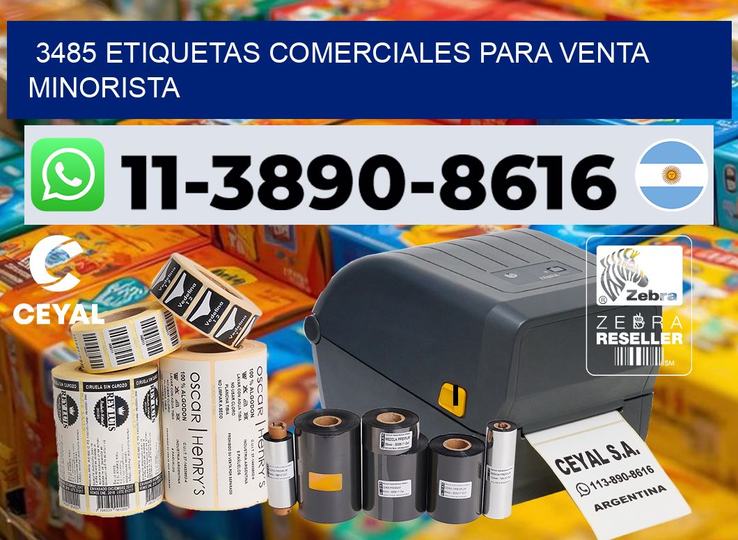 3485 Etiquetas comerciales para venta minorista