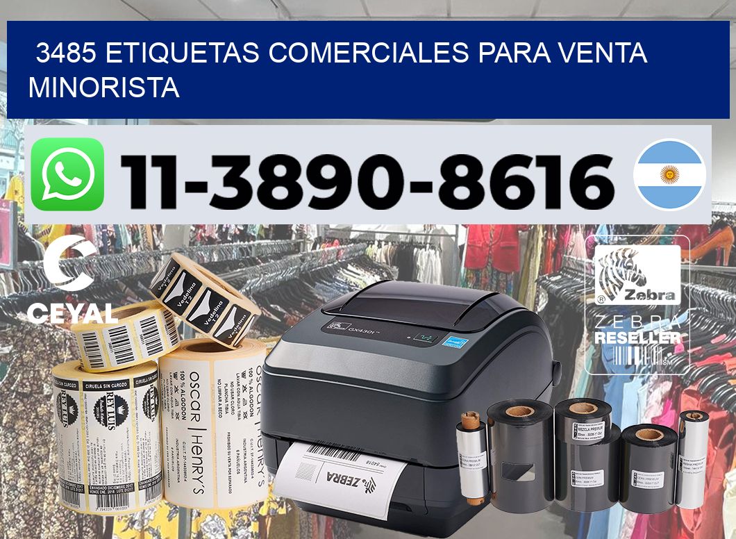 3485 Etiquetas comerciales para venta minorista