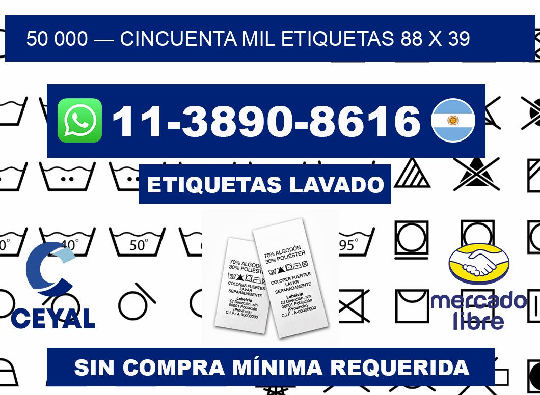 50 000 — cincuenta mil etiquetas 88 x 39