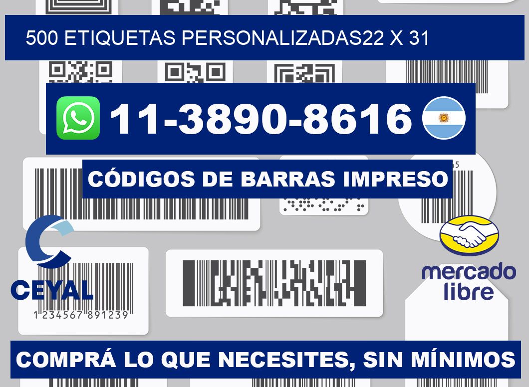 500 ETIQUETAS PERSONALIZADAS22 x 31