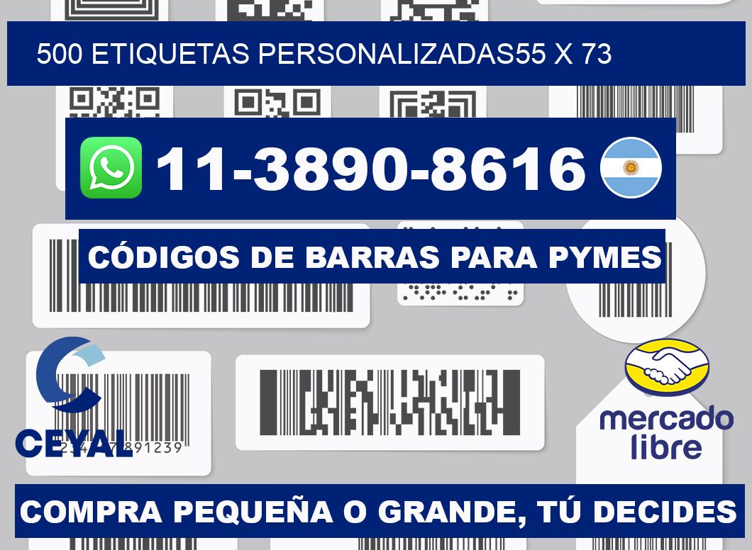500 ETIQUETAS PERSONALIZADAS55 x 73