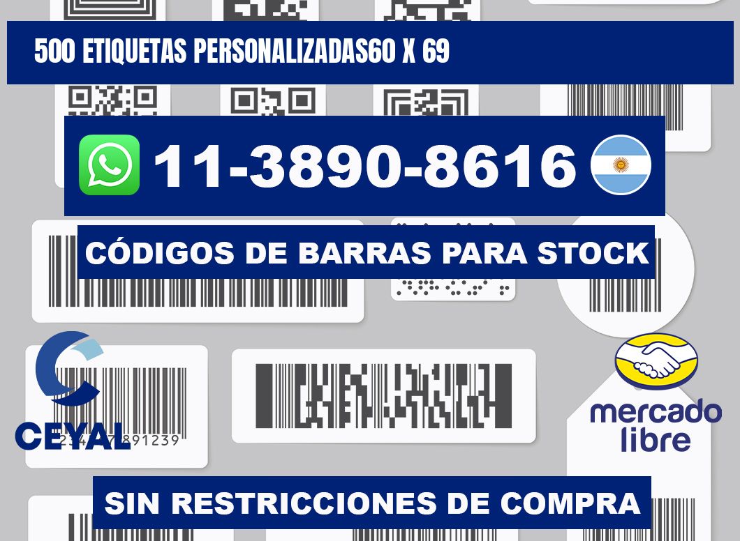 500 ETIQUETAS PERSONALIZADAS60 x 69