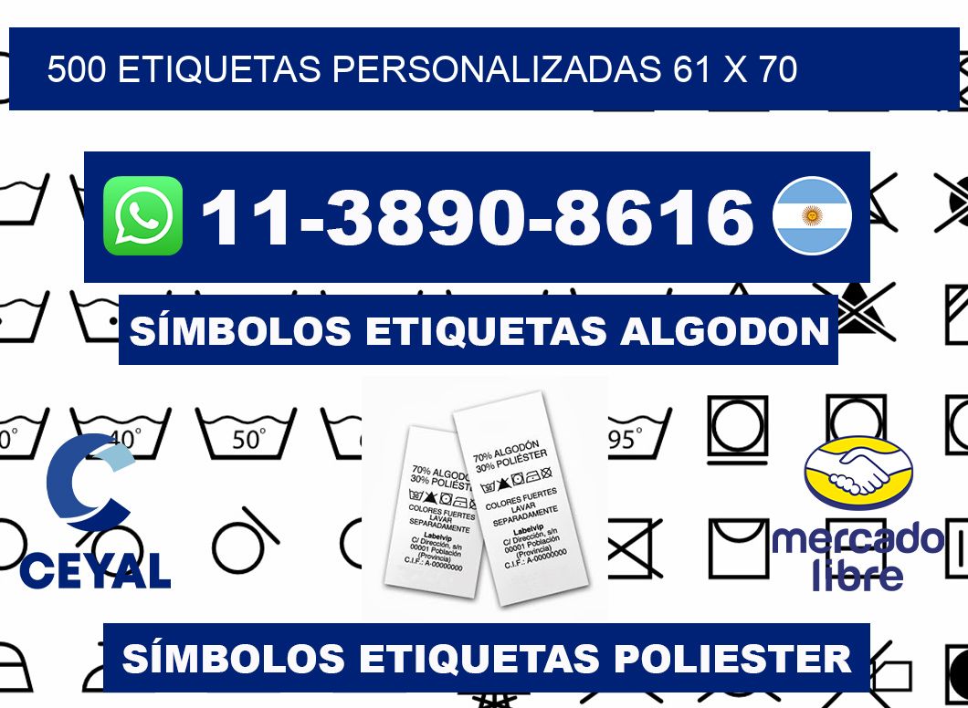 500 etiquetas personalizadas 61 x 70
